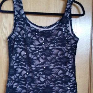 Onyx Nite Black Sequined  Tank Size Small